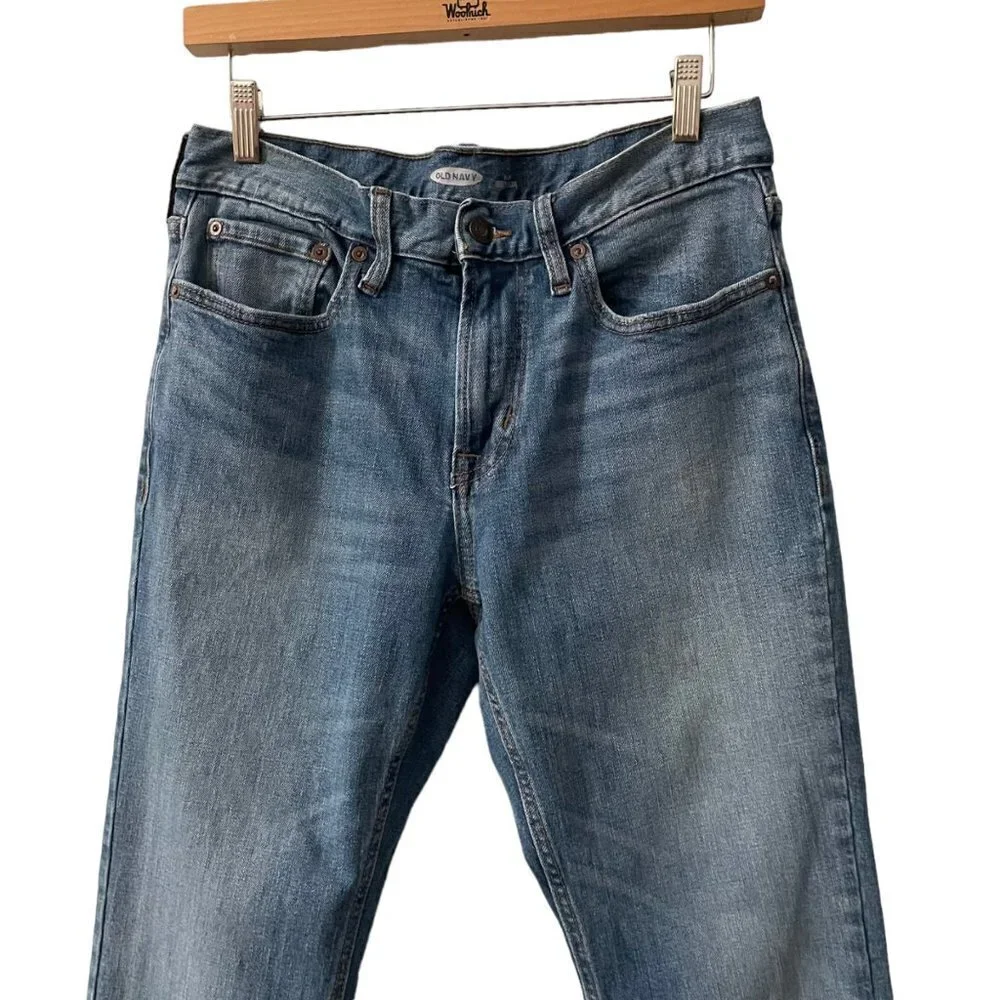 Old Navy Slim Built in Flex Light Wash Jeans Men's Size 30 x 30 Stretch Denim - Picture 3 of 8